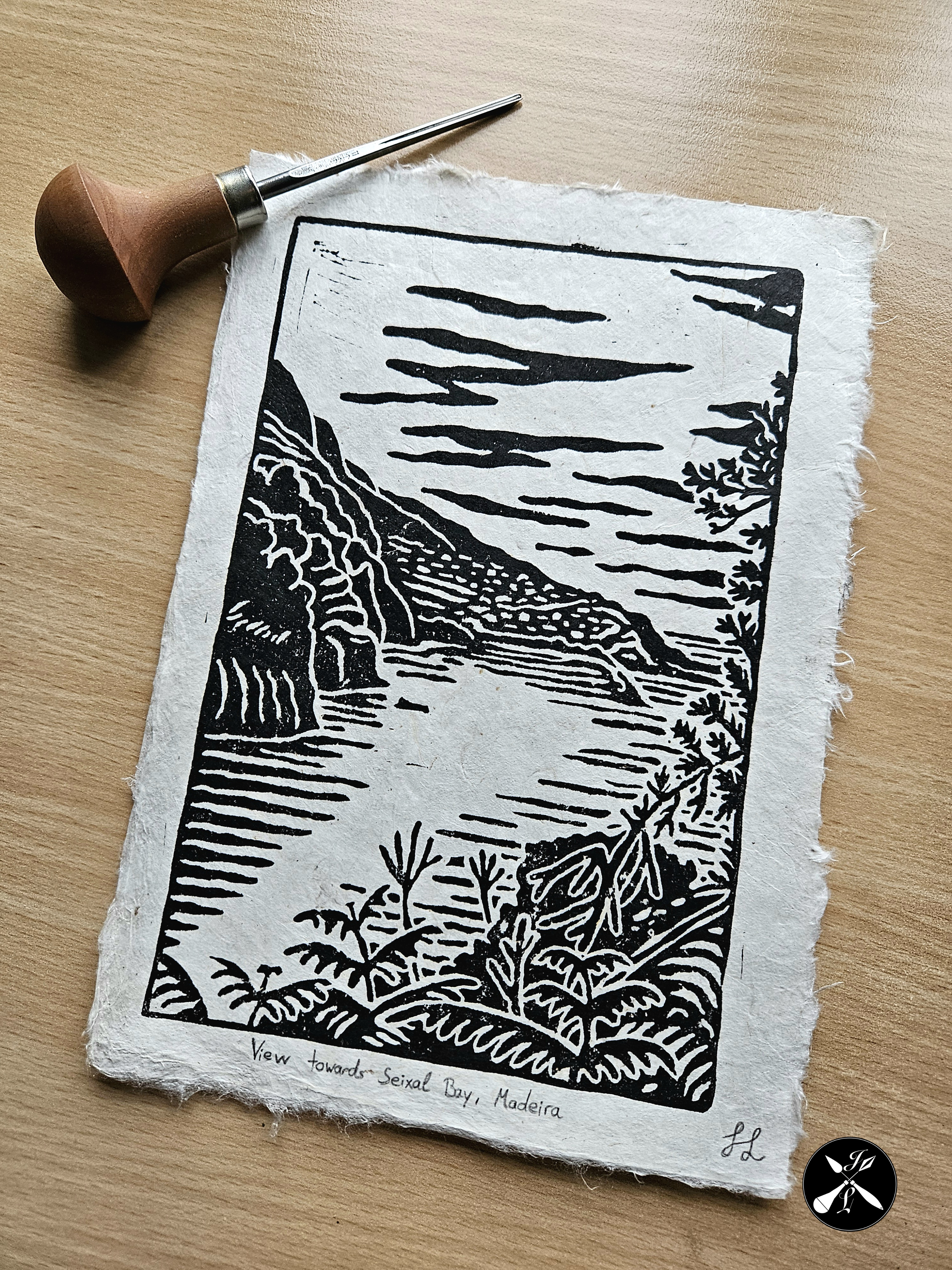 Seixal Linocut
